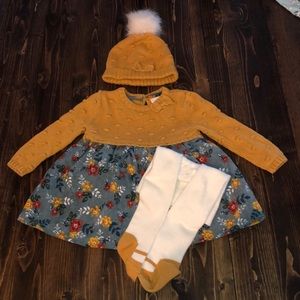 3-6m baby girl knit dress set!